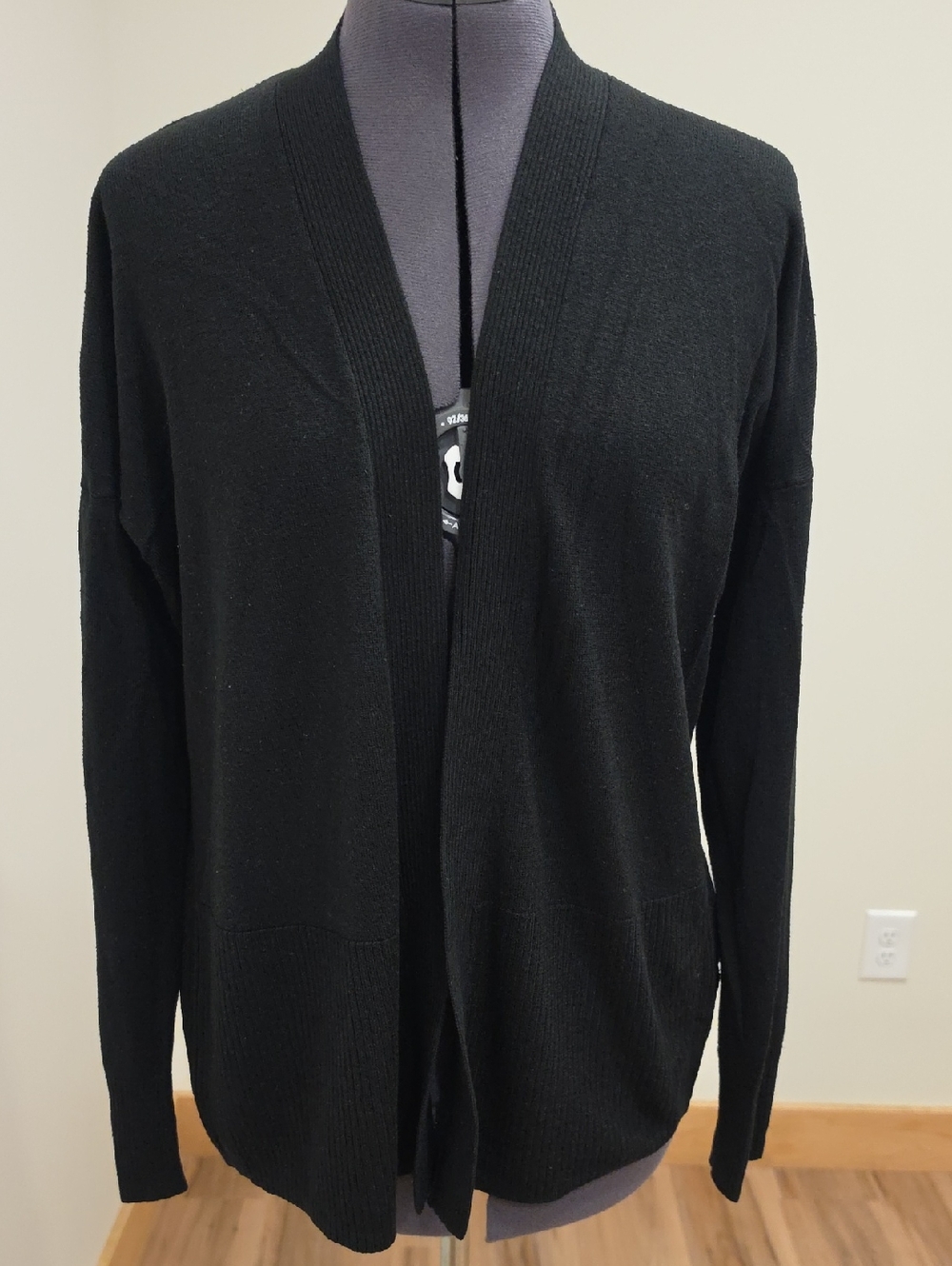 Verve Ami Black Open-Front Cardigan Sweater